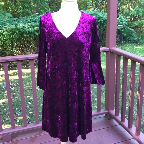 Eliza J Dresses & Skirts - Eliza J SZ 8, dark majenta velvet dress .